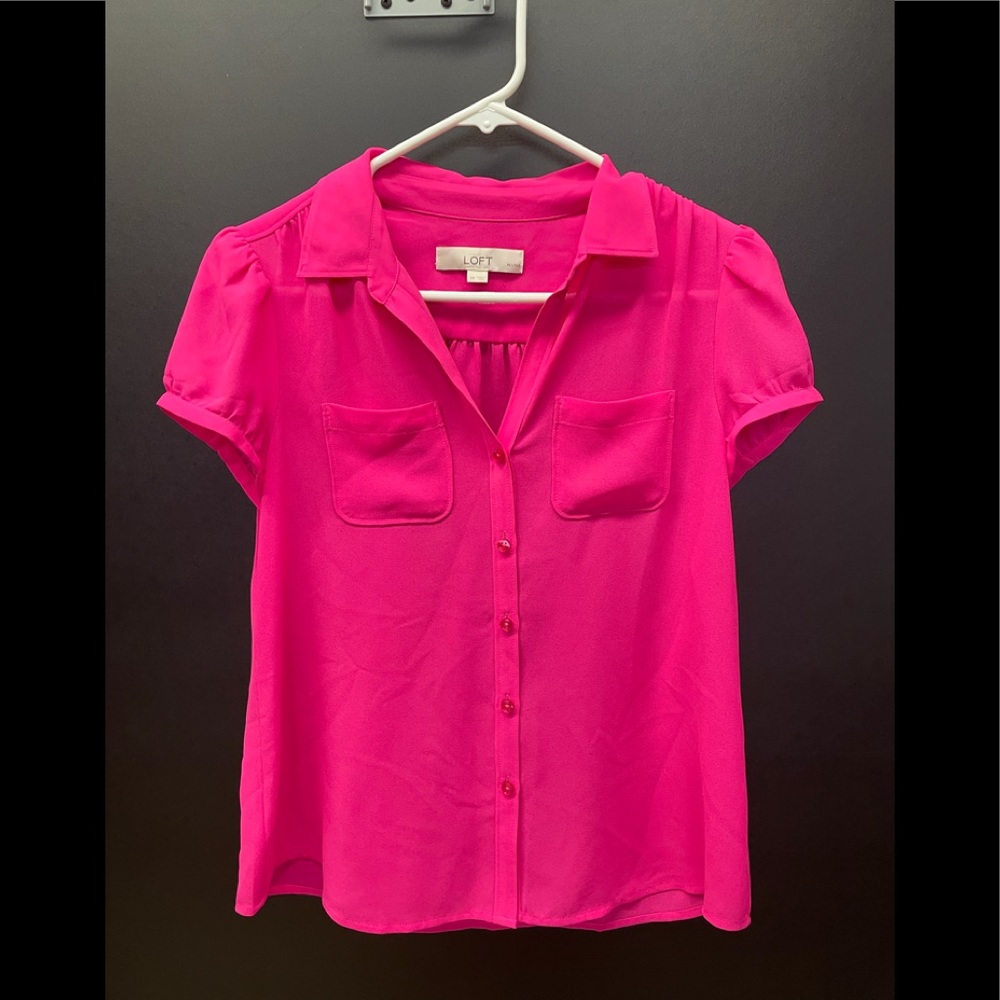 Petite Hot Pink Blouse